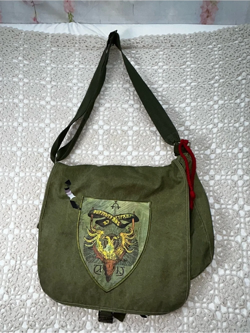 Harry Potter Durmstrang Messenger Bag – Olive Green Canvas Crossbody